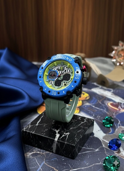 Imagen de RELOJ CHRONO PARA HOMBRE BICOLOR AZUL Y GRIS